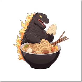 ramen noodles monster Posters and Art